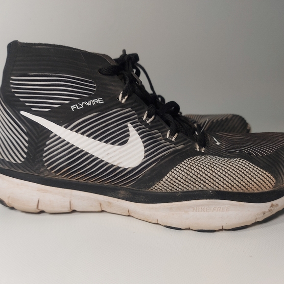 Nike Free Train Instinct Flywire Men's Shoes Black White Dark Grey, 7 - Picture 2 of 10